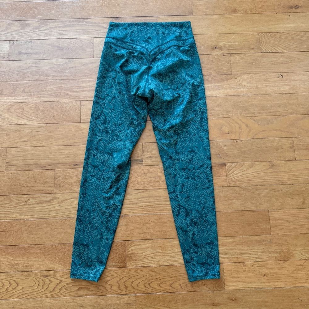 Vitality Revive Pant Leggings Teal Green Animal Print Forest Serpent Women L - Picture 2 of 7